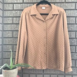 We Too • Vintage Brown Button Up Blouse Size 16